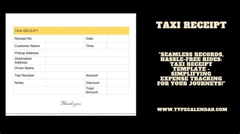 Singapore Taxi Receipt Template