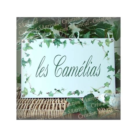 Enamelled Home Plate Ivies Decor With Your Text