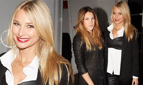Anna Heinrich Gamely Dons A Racy Black Leather Bralette Over A White