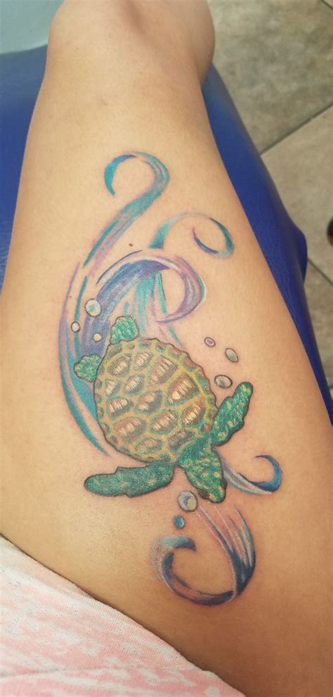 When coming up with a turtle tattoo design, there's plenty of space for creativity. My sea turtle tattoo! | Sea turtle tattoo, Tattoos, Turtle ...