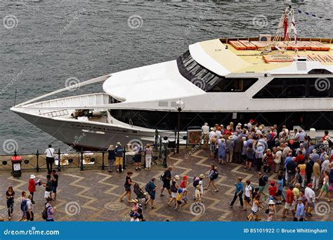 Crowd Embarking On Cruise Boat Editorial Photography Image Of Harbour