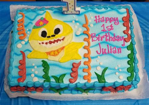 Baby Shark Cake Shark Birthday Cakes Shark Birthday Shark Birthday