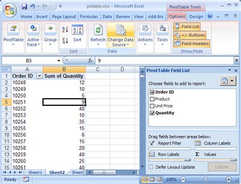 Mengoptimalkan Data dengan Pivot Table Excel 2007