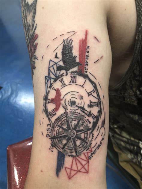Tattoo Trashpolka Compass Clock Tattoo Clock Coordinates