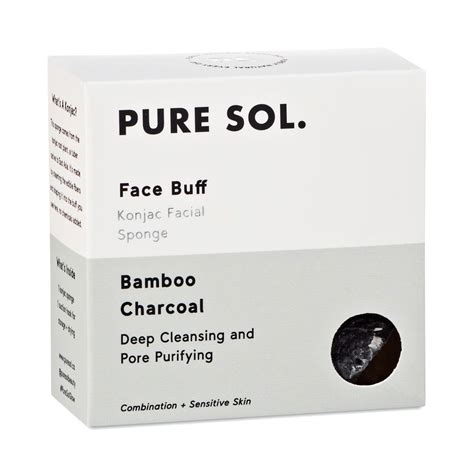 PURE SOL Konjac Face Sponge Charcoal 1 Count Work Well Daily