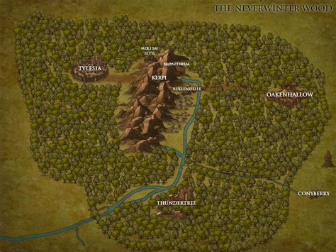 Map of the Neverwinter Wood | Fantasy map, Map, Area map