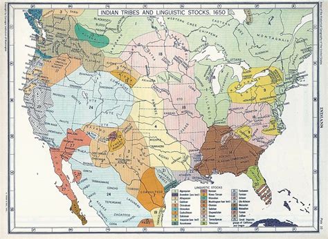 1650 Map Us Indian Tribes And Linguistic Languages Stocks Native American Poster Ebay
