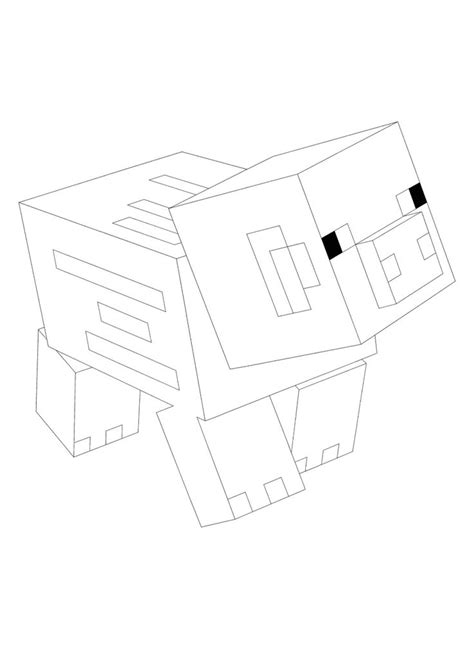 Minecraft Pig Coloring Pages - 2 Free Coloring Sheets (2021) in 2021