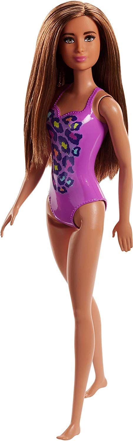 Brunette Barbie Beach Doll Cheetah Print Swimsuit Barbie Beach Doll