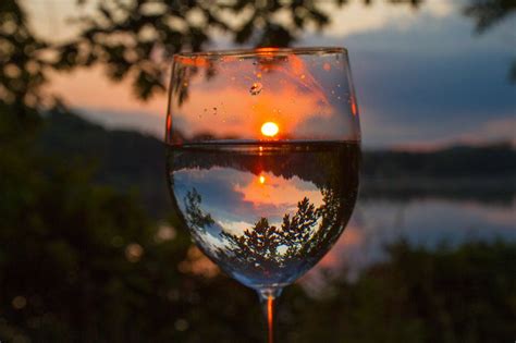 Sunset Wine Glass In 2024 Wine Photography Abstract Photography