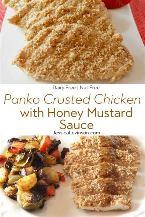 Cover the chicken in the panko breadcrumbs and place on a baking sheet. Baked Panko Crusted Chicken with Honey Mustard Sauce | Recipe | Crusted chicken, Food recipes ...