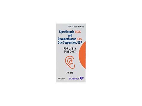 Ciprofloxin 03 And Dexamethasone 01 Ear Suspensiondrops Dr Reddy