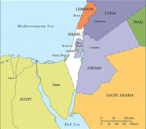 Printable Israel Map Today