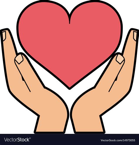 Hand Holding Heart Cartoon Icon Image Royalty Free Vector