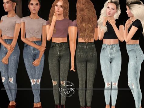 High Waisted Ripped Jeans For Teens Found In Tsr Category Sims 3