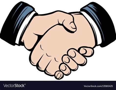 Handshake icon cartoon Royalty Free Vector Image