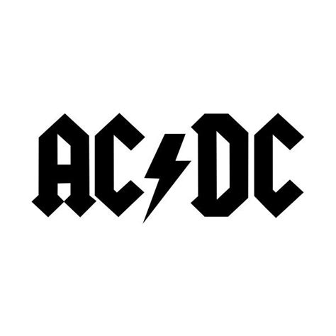 The iconic symbol, separating two parts of the band's name was adopted in 1974, inspired by the debut album high voltage, and since then it was present on all emblem except for. File Acdc logo band.svg liked on Polyvore featuring music ...