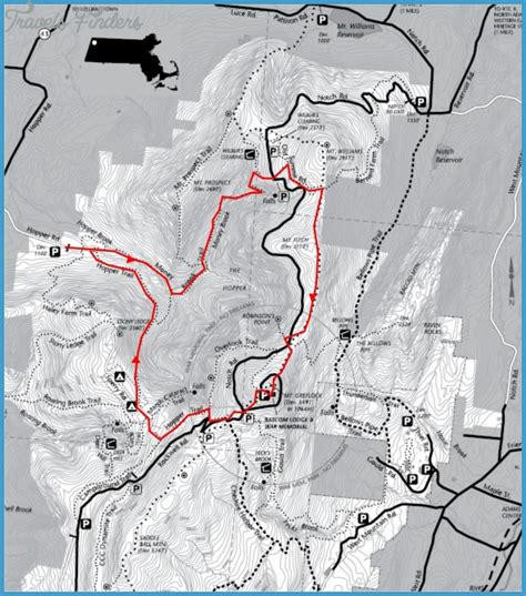 Mt Watatic Hiking Map Travelsfinderscom