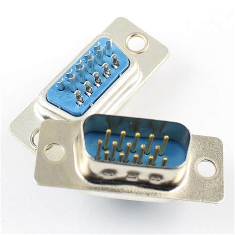 5pcs Connector D Sub Db15 Db 15 15pin Male Plug Vga Socket For Lcd