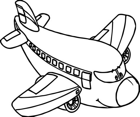 awesome Airplane Cartoon Coloring Page | Airplane coloring pages