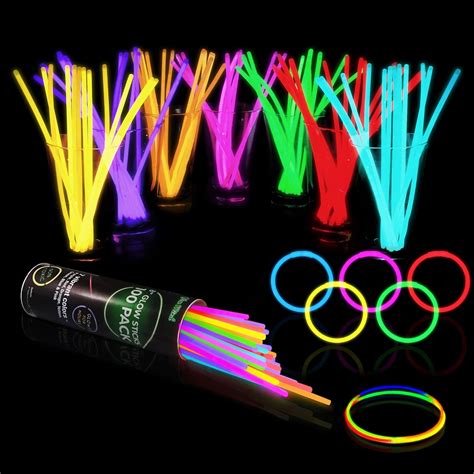 100 Glow Sticks Bulk Party Supplies Glow In The Dark Fun Party Pack With 8