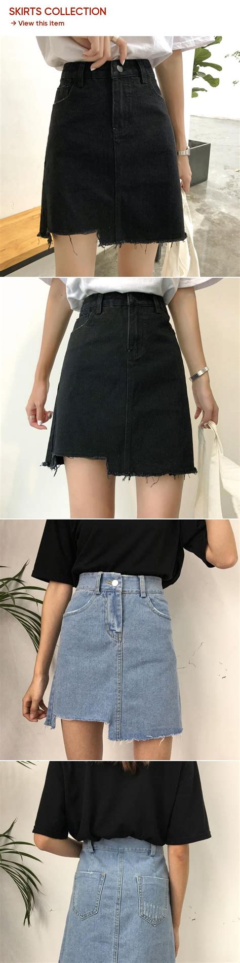 Kpop Harajuku 2018 New All Matched Casual Jeans Skirt Summer Fashion