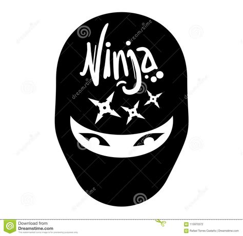 Ninja Symbol Design Stock Vector Illustration Of Black 115970372
