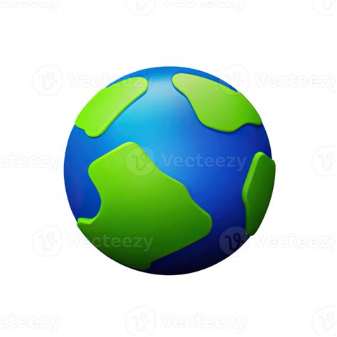 3d Cartoon Planet Earth Icon 24761710 Png