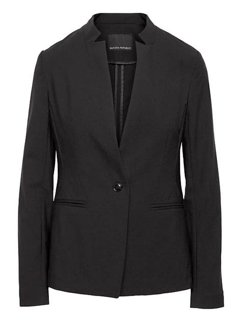 banana republic womens long and lean fit lightweight wool blazer black fashion black blazers