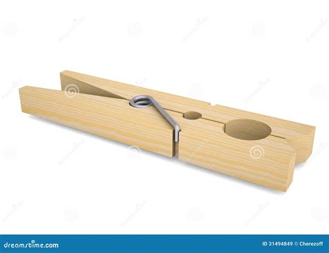 Wooden Clothespin On Clothes Line Holding Rope Vector Illustration
