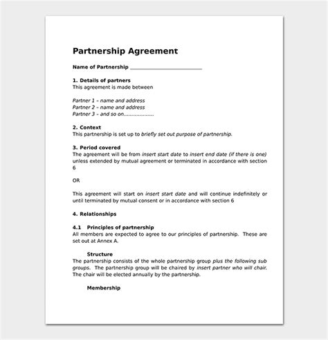 Community Partnership Agreement Template