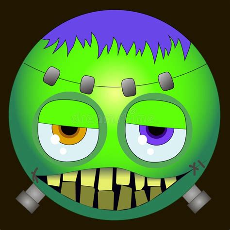 Smiley För Emoji För Eps Gullig Frankenstein För Lycklig