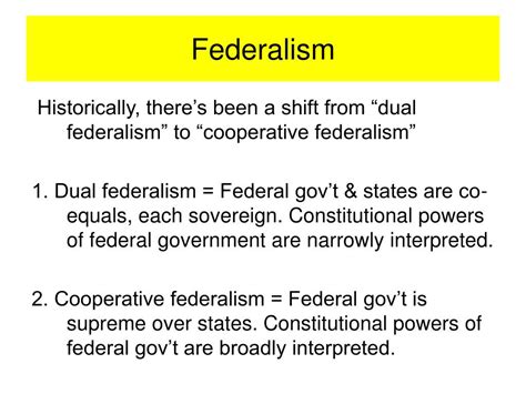 Dual Federalism And Cooperative Federalism
