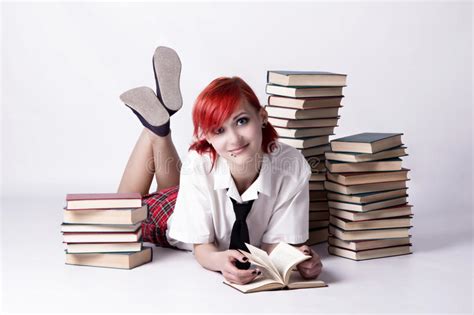 The Girl In Anime Style Reading A Book Stock Photo Image