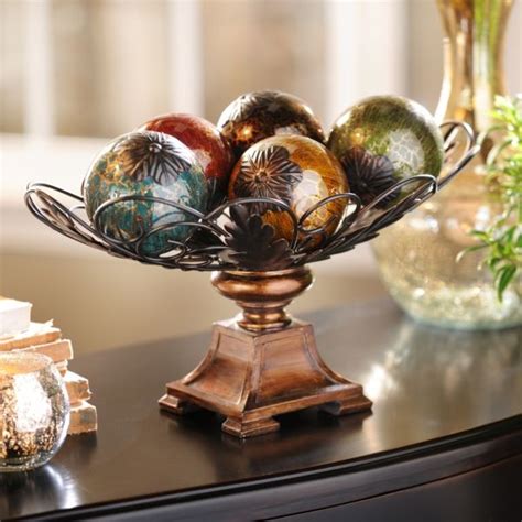 Acanthus Crackle Glass Orb Bowl Set Kirklands Decorative Spheres