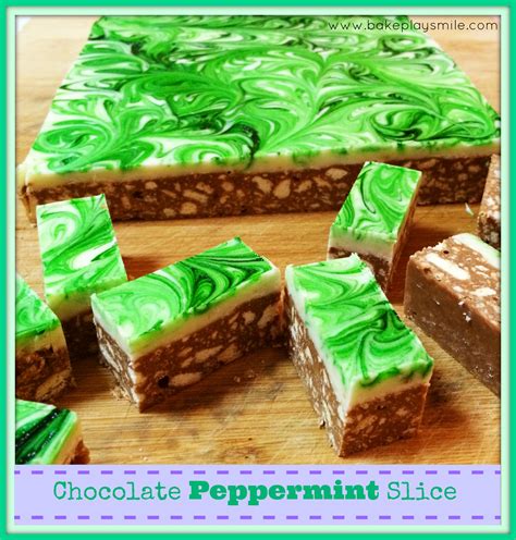 Super Easy Chocolate Peppermint Slice Bake Play Smile