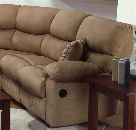 camel microfiber reclining sectional sofa wthrow pillows