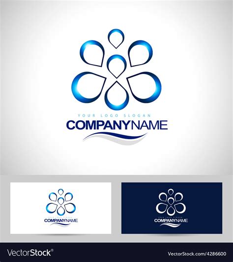 Water Logo Design Creative Royalty Free Vector Image