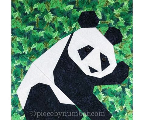 Panda Quilt Block Pattern Instant Download Paper Pieced Quilt Etsy