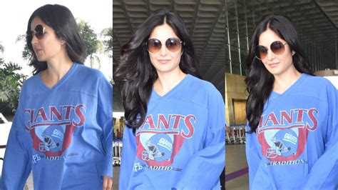 Katrina Kaif Sparks Pregnancy Rumours As She Slays Her Airport Look With An Oversized T Shirt