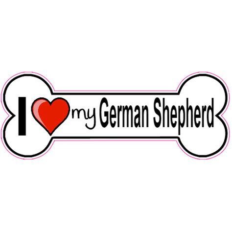 I Love My German Shepherd Dog Bone Sticker Us Custom