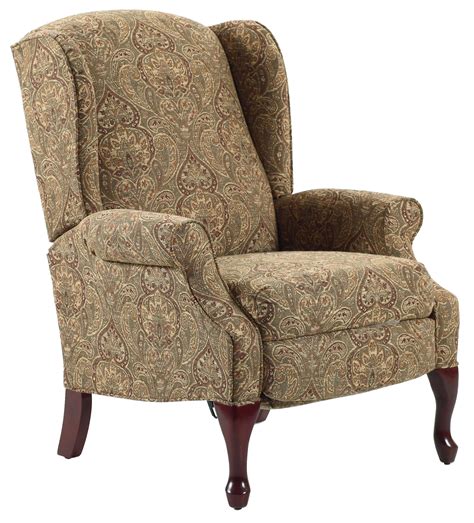 Recliners Hampton Traditional High Leg Recliner In Wing Chair Style By