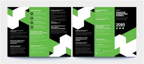 Business Tri Fold Brochure Design Black Green Corporate Business