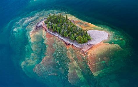 Small Island Of Lake Superior Photo Lake Superior Aerial Photo