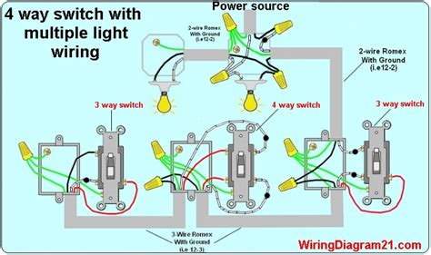 From the ceiling box an electrical receptacle outlet is fed power. 4 Way Switch Wiring Diagram | House Electrical Wiring Diagram