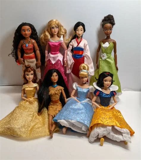 Disney Store Classic Princess Doll Lot Deluxe Set Cinderella Aurora
