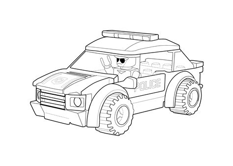 More images for car coloring pages police » Police car coloring page Lego, printable free. Lego ...