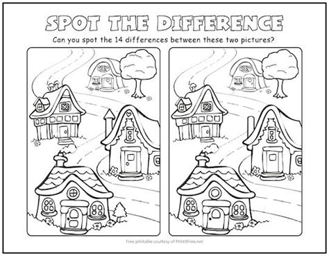 Village Spot The Difference Picture Puzzle Print It Free