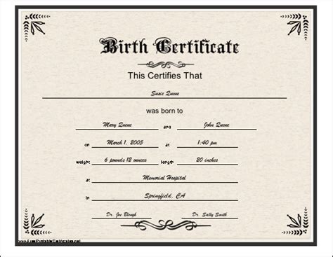 The following are the reasons to get the services of fake birth certificate maker as early as possible. A basic printable birth certificate with an elaborate, historic font and decorative bla… (With ...