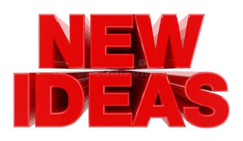 New Ideas Red Word On White Background Illustration 3d Rendering Stock